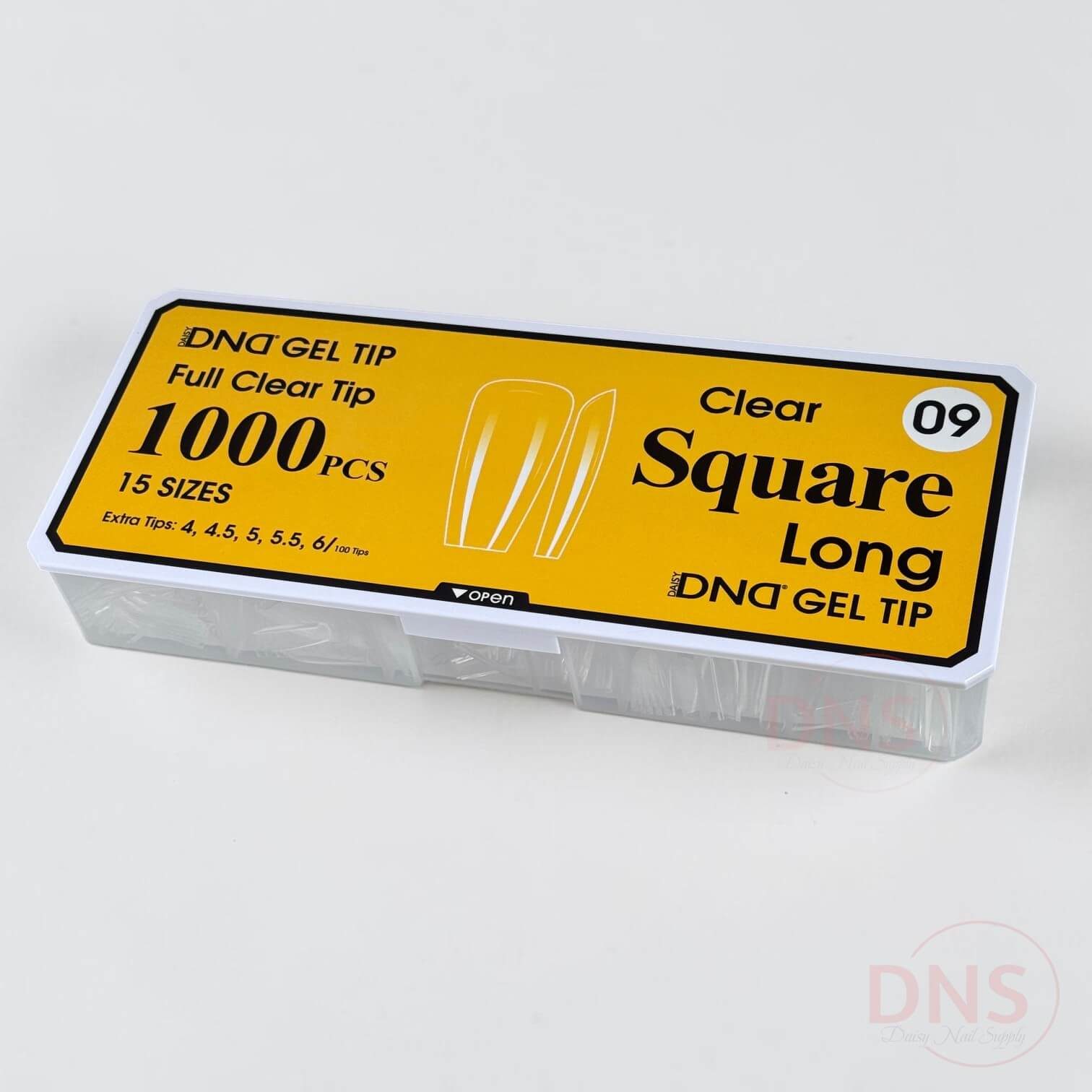 DND Full Clear Gel Tip #09 - Square Long