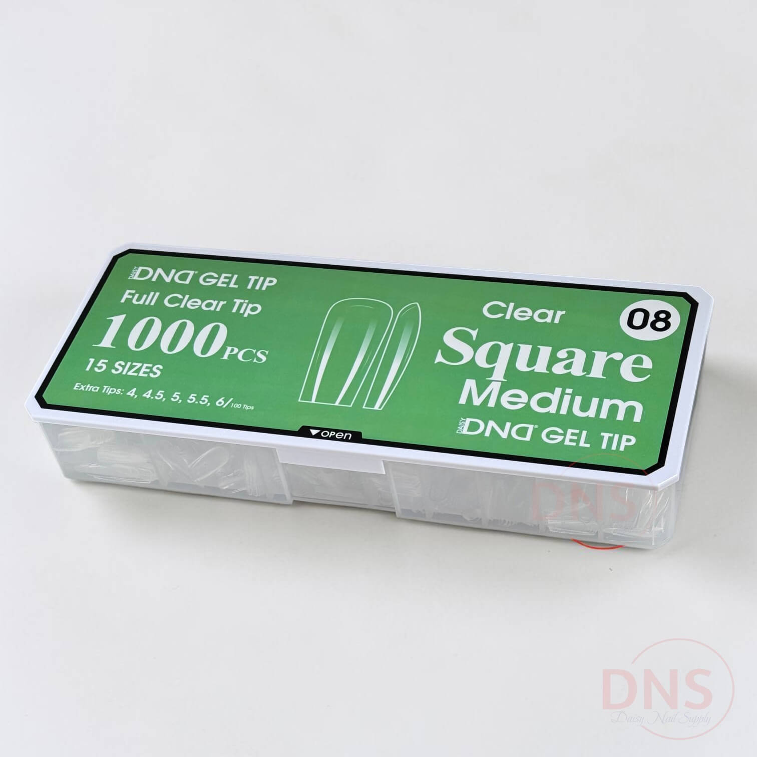 DND Full Clear Gel Tip #08 - Square Medium