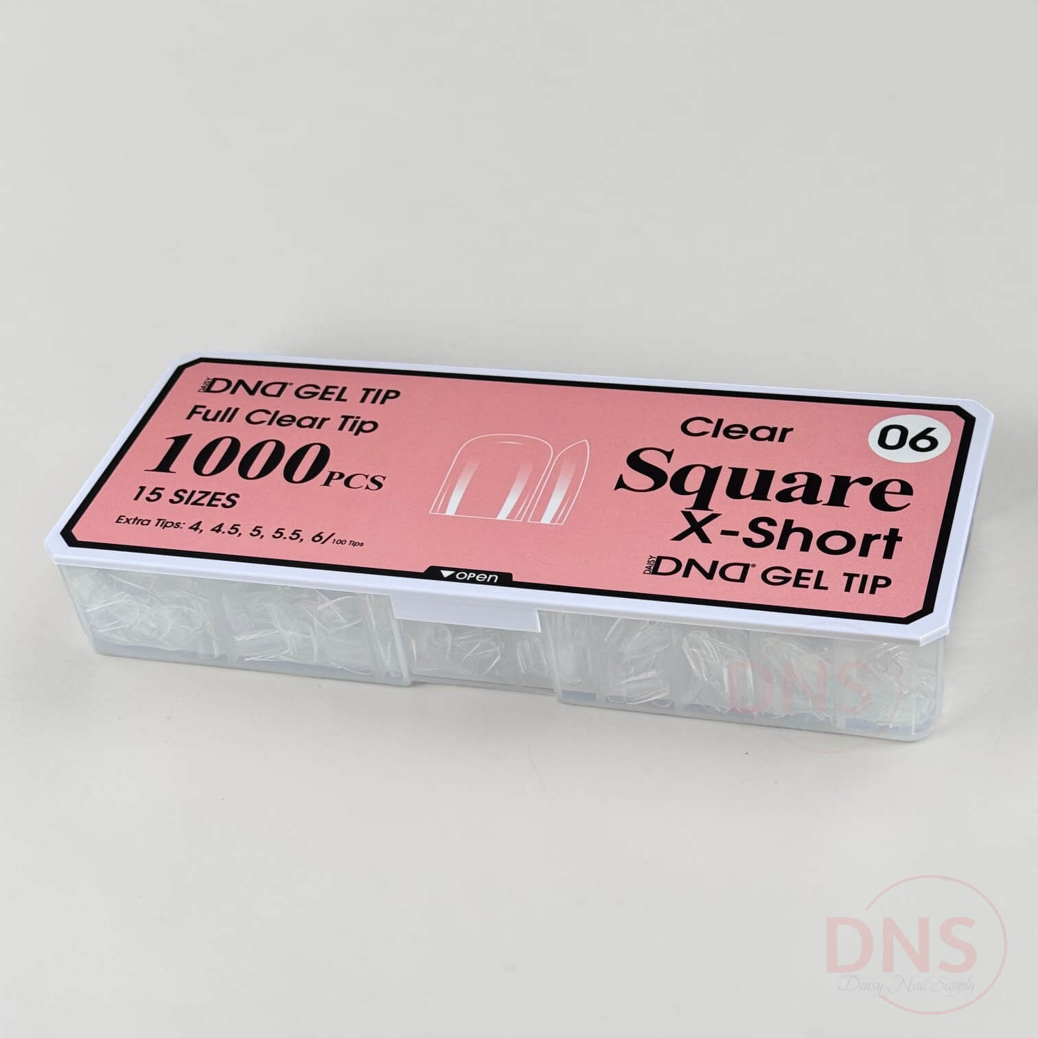 DND Full Clear Gel Tip #06 - Square X-Short