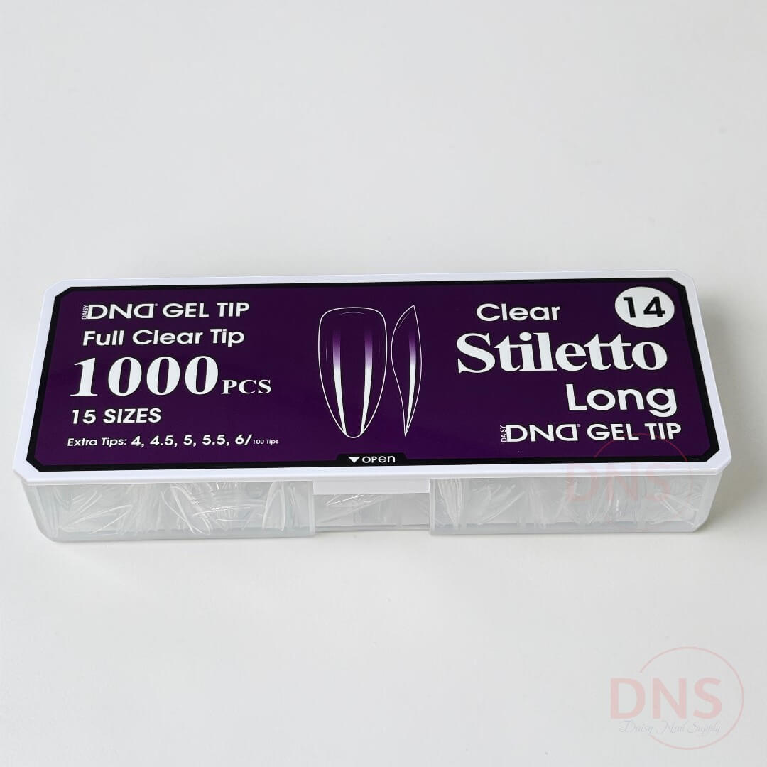 DND Full Clear Gel Tip #14 - Stiletto Long
