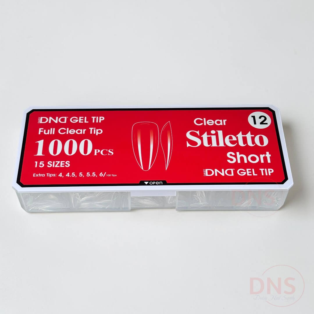 DND Full Clear Gel Tip #12 - Stiletto Short