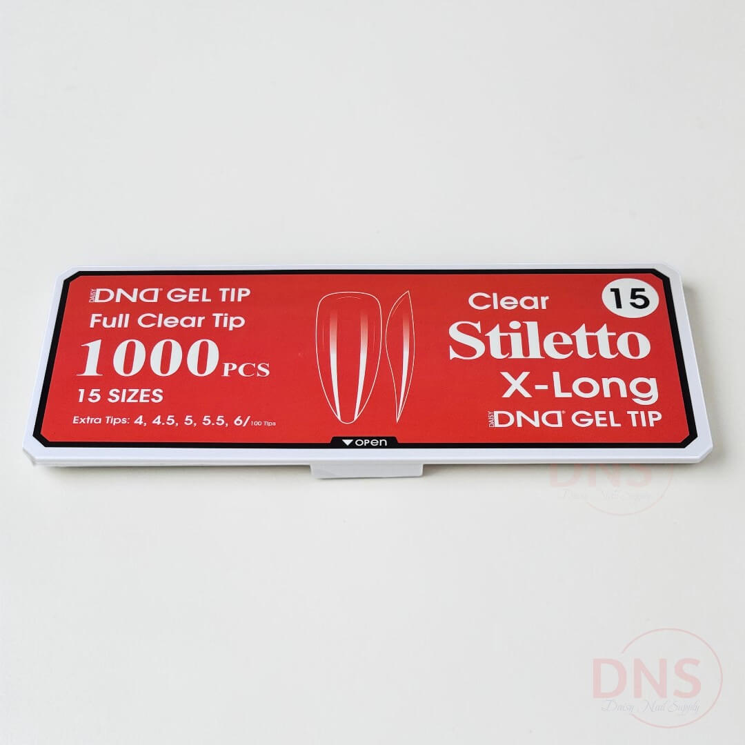 DND Full Clear Gel Tip #15 - Stiletto X-Long