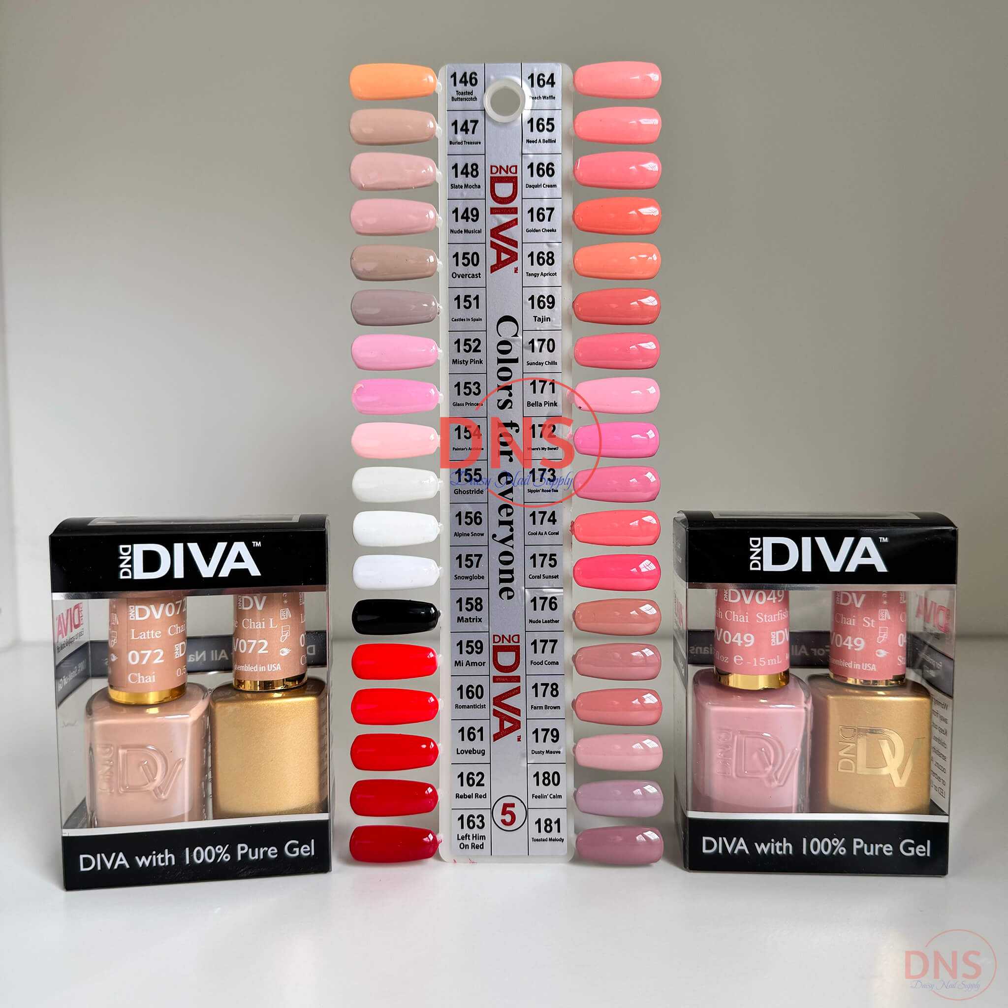 Diva Soak off Gel Set 36 Colors (#146 - 181) + Color chart Free