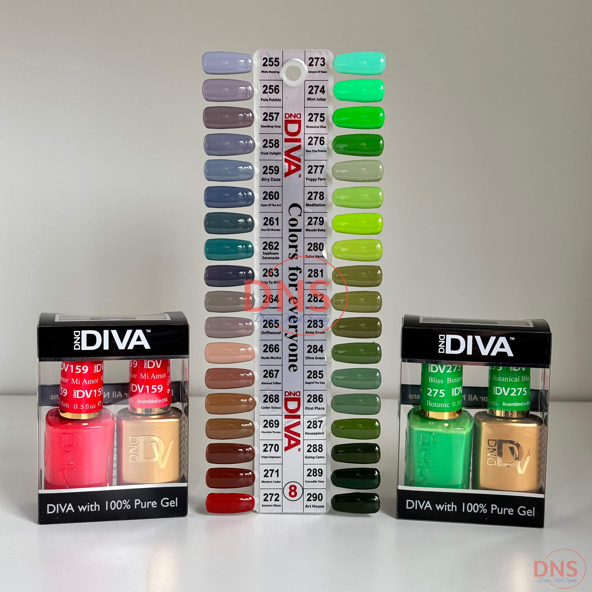 Diva Soak off Gel Set 36 Colors (#255 - 290) + Color chart Free