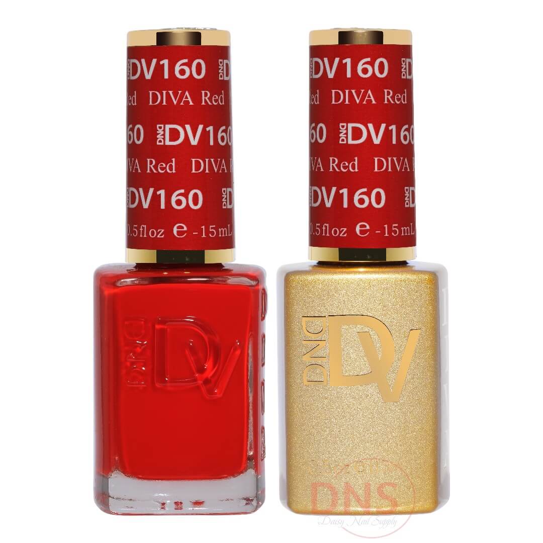 Diva Duo 1 Nail Lacquer + 1 Gel Polish - #160 Red Diva Romanticist