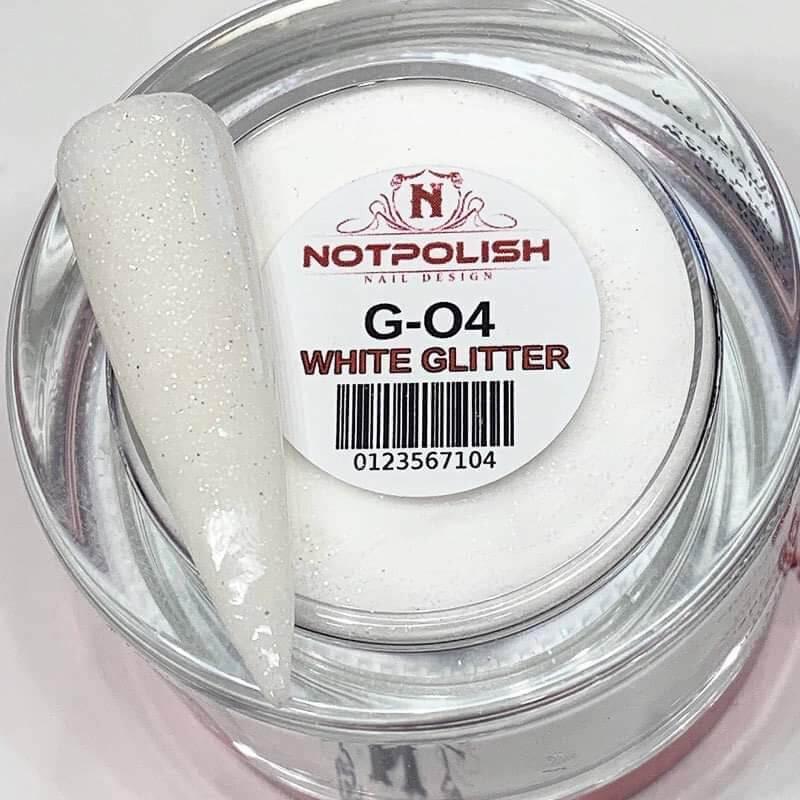 NotPolish Glow In The Dark Dip Powder 2 Oz - G 04 White Glitter