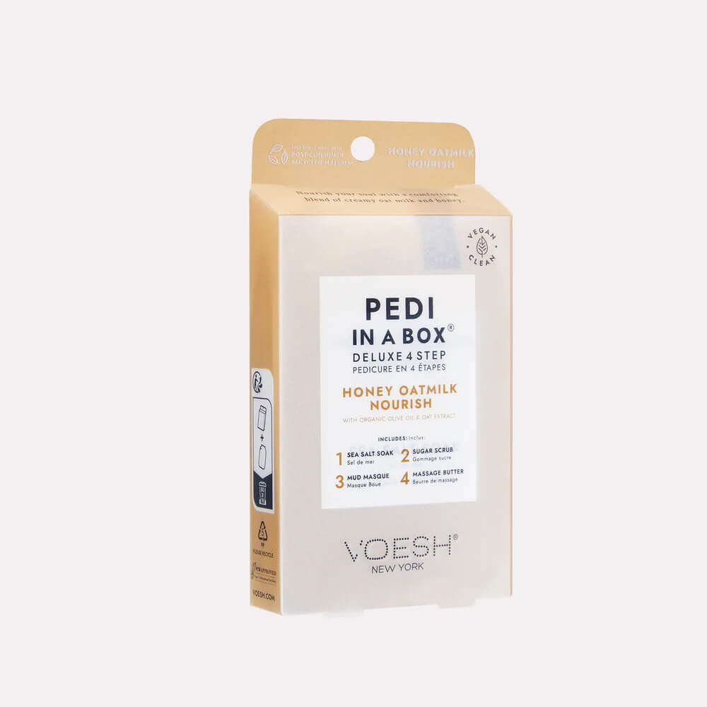 VOESH Pedi In A Box Deluxe 4 Step | Honey Oatmilk Nourish (Box of 50 Sets)