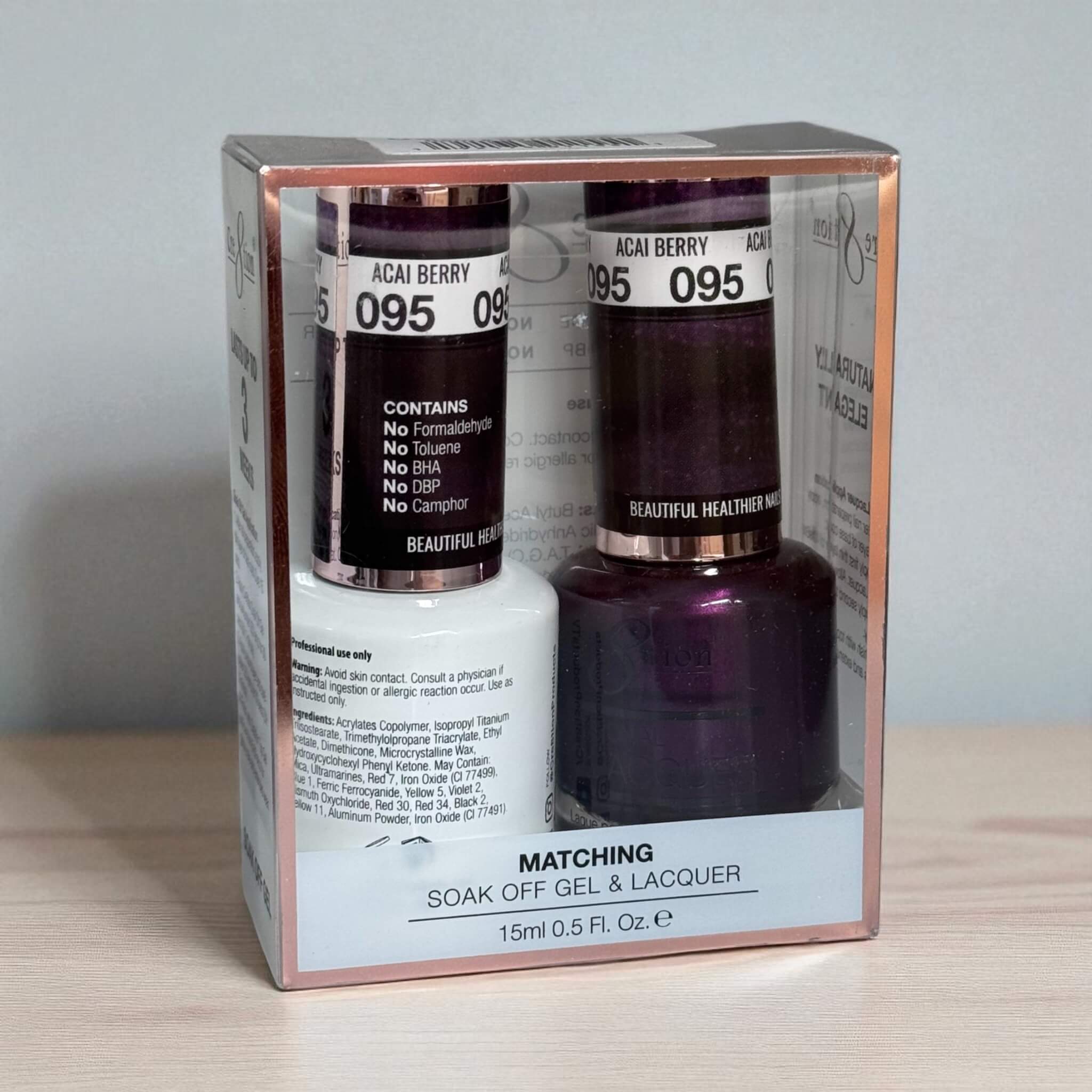 Cre8tion Soak Off Gel & Matching Nail Lacquer Set | 095 Acai Berry