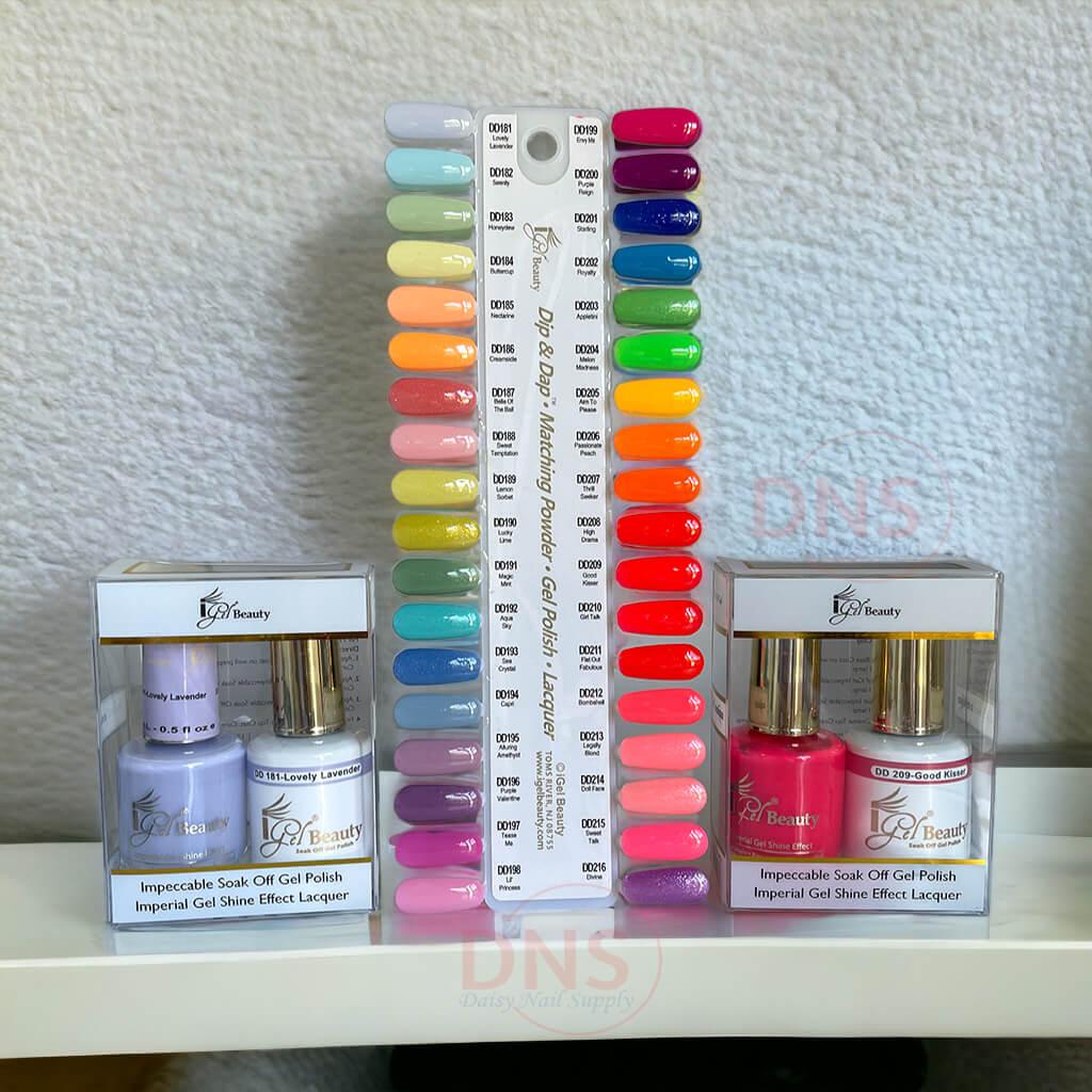 IGel Duo Gel + Matching Lacquer (Set 36 Colors 181-->216 + 1 Free Color Chart)