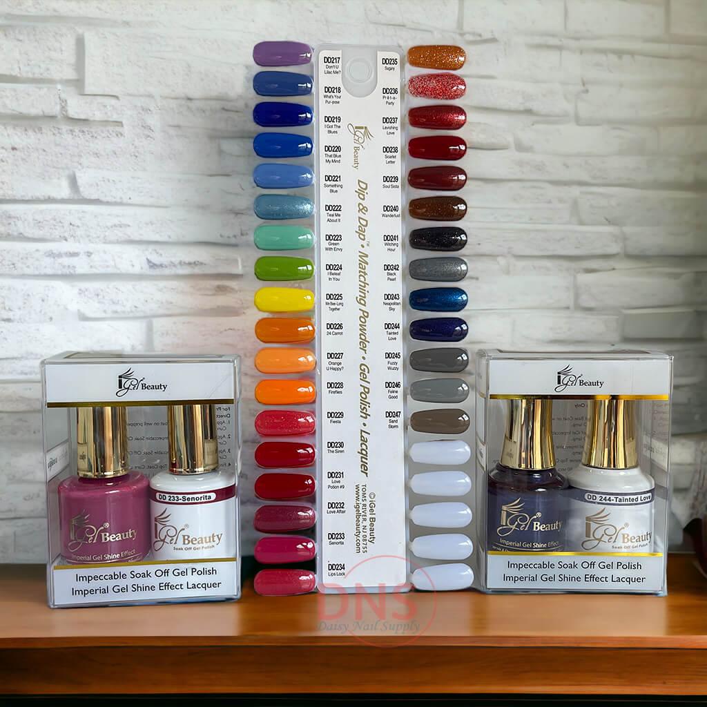 IGel Duo Gel + Matching Lacquer (Set 36 Colors 217-->247 + 1 Free Color Chart)