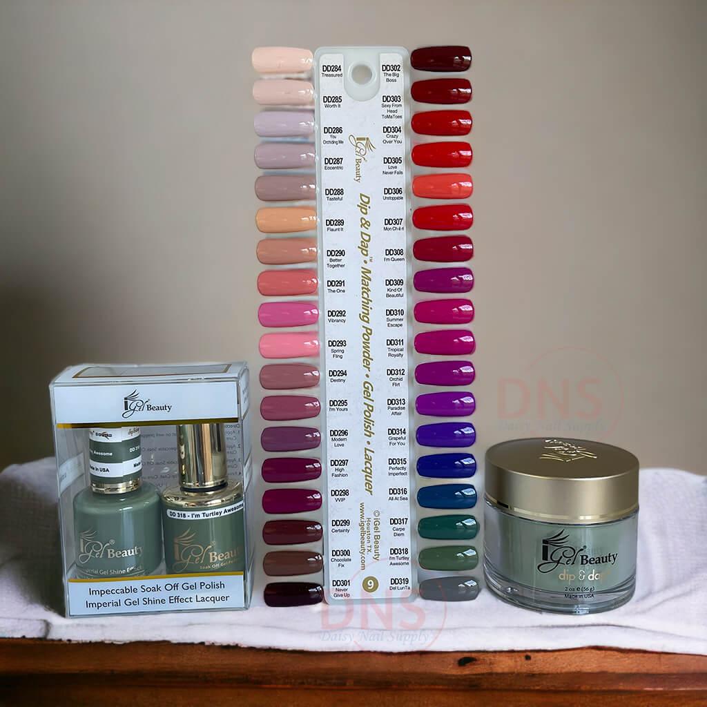 Igel Trio Dip Powder + Gel + Lacquer - Set of 36 colors 284-->319 + Free color Chart