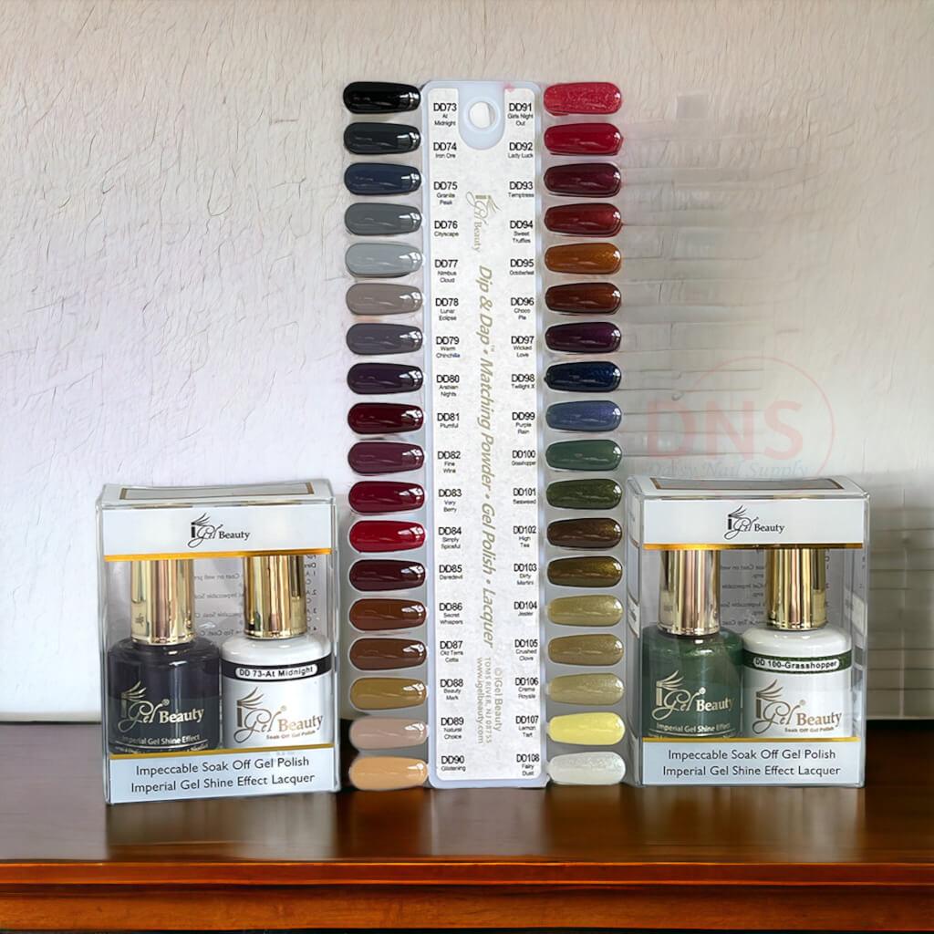 IGel Duo Gel + Matching Lacquer (Set 36 Colors 073-->108 + 1 Free Color Chart)
