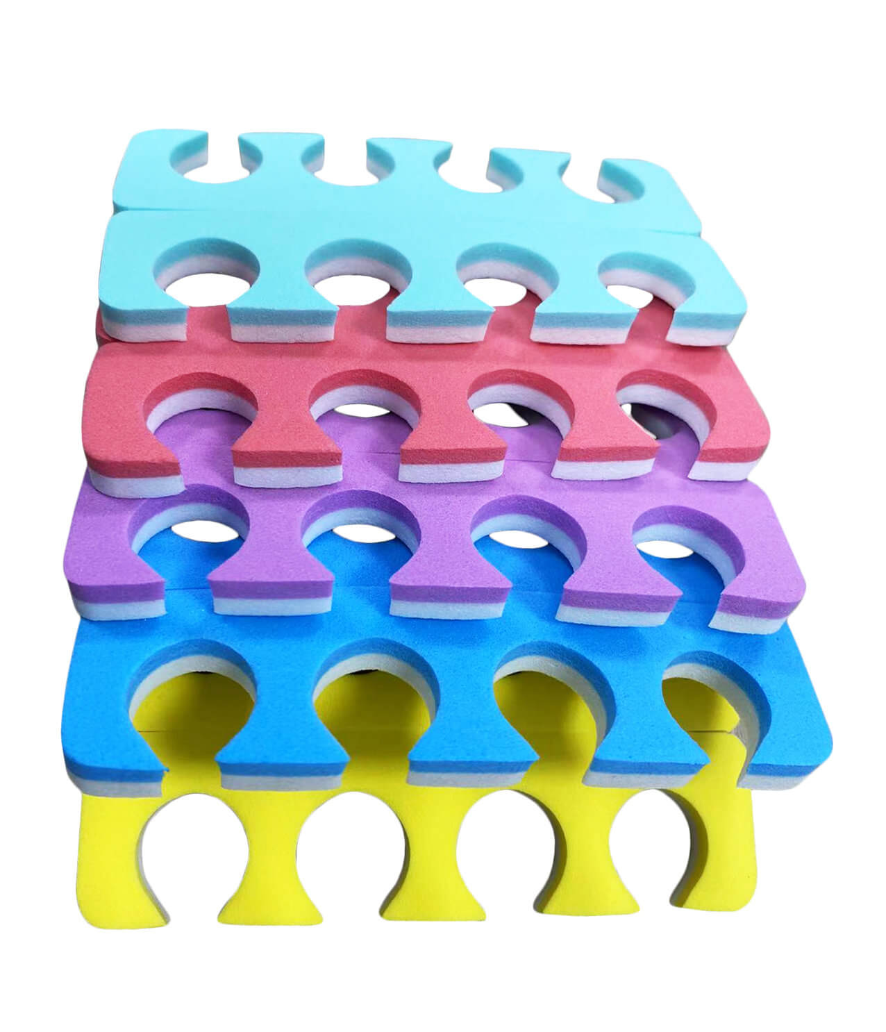 Ikonna Two Toned Toe Separator 4 holes, Assorted Colors 120 pairs/bag