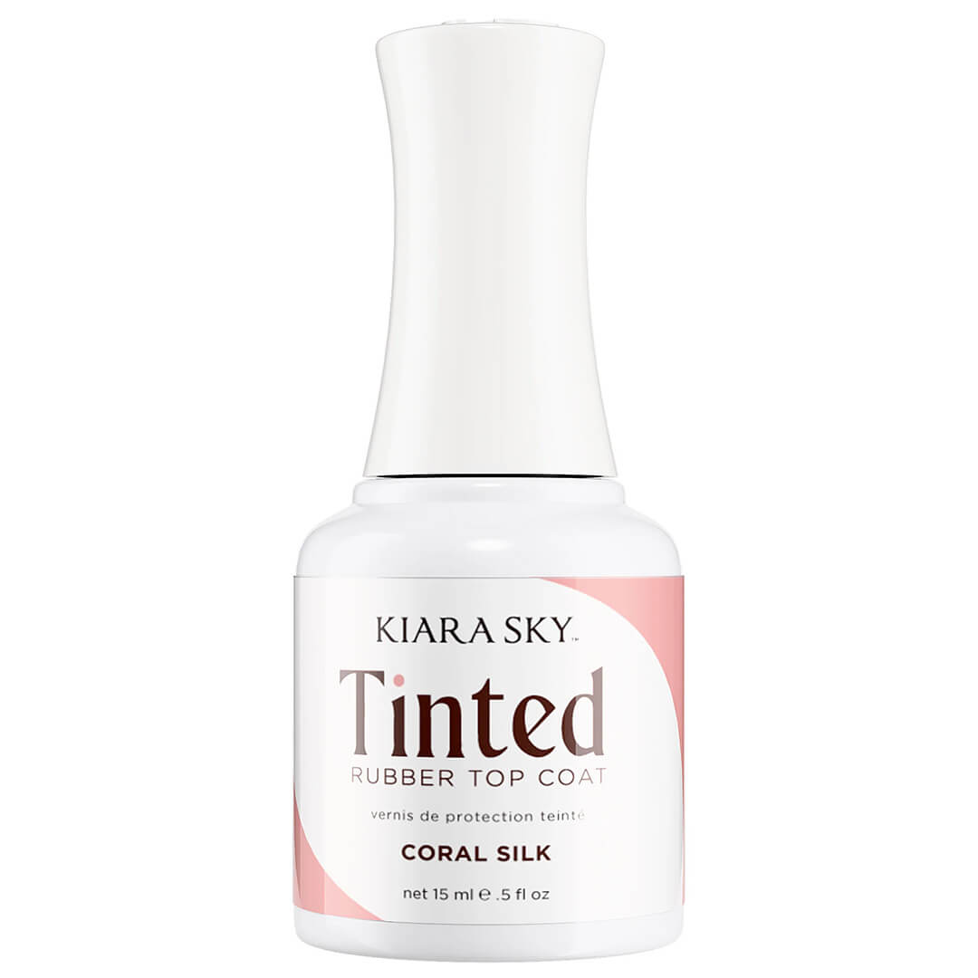 Kiara Sky Tinted Rubber Top Coat 0.5 fl oz - CORAL SILK
