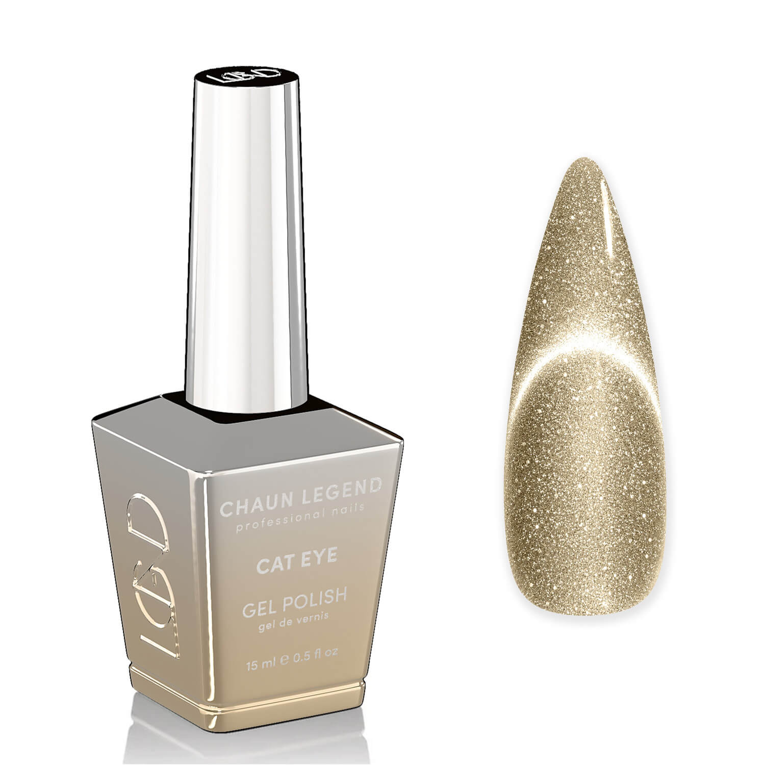 Chaun Legend Cat Eye Gel Polish 0.5 Oz -LGCE09 Gold Spotlight