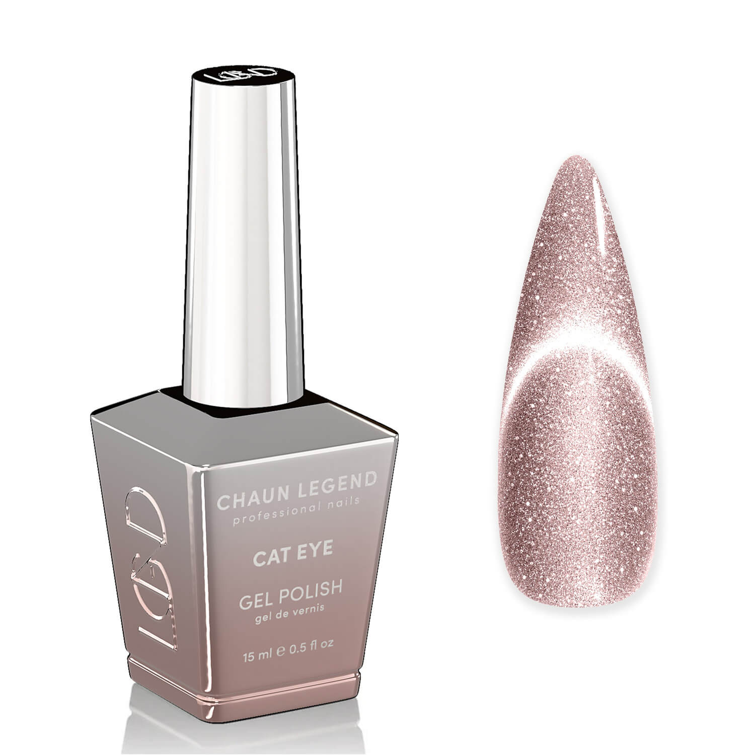 Chaun Legend Cat Eye Gel Polish 0.5 Oz -LGCE11 Blush Crystals