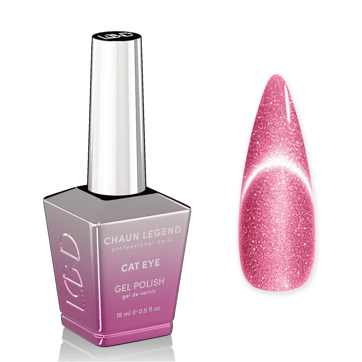 Chaun Legend Cat Eye Gel Polish 0.5 Oz -LGCE12 Pink Diamonds