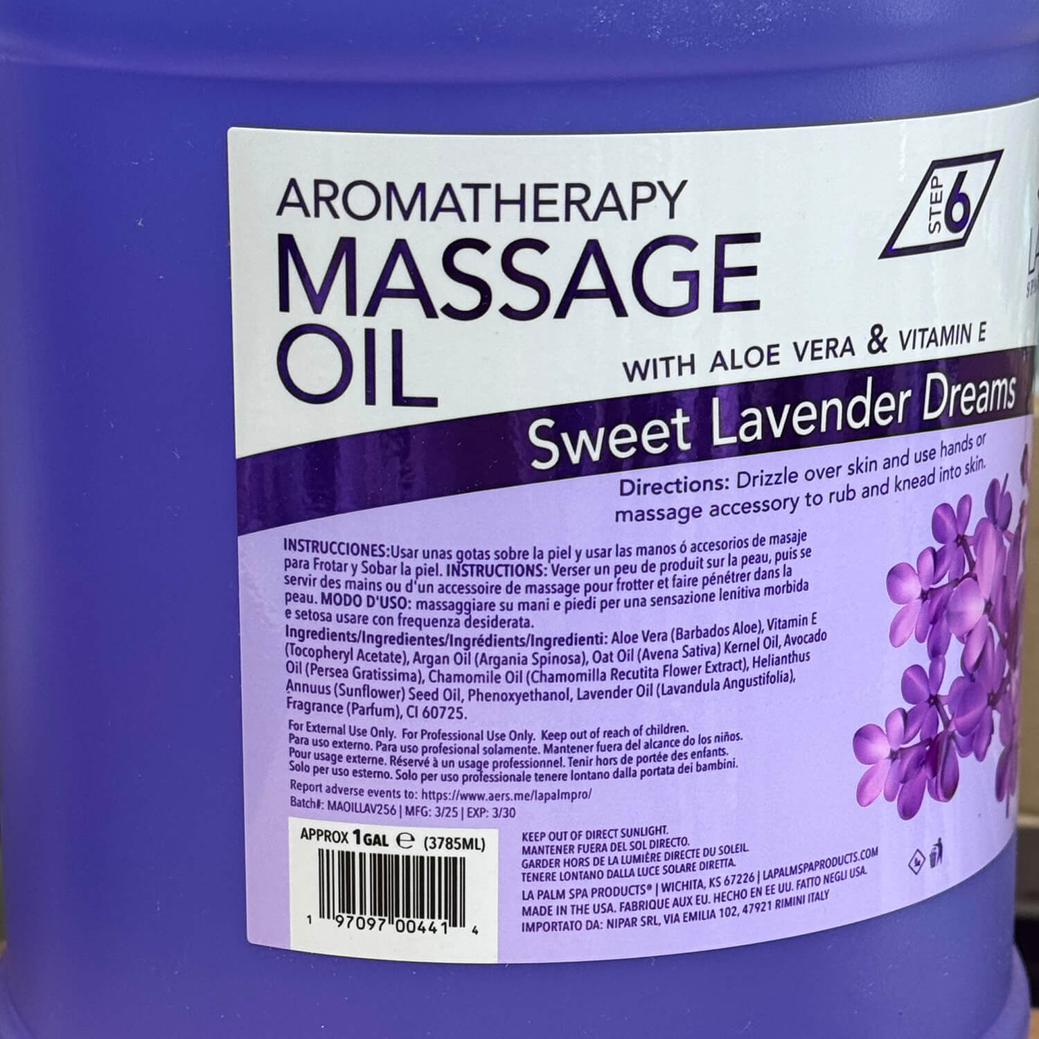 Lapalm Spa  Aromatherapy Massage Oil 1 Gollon - Sweet Lavender Dreams