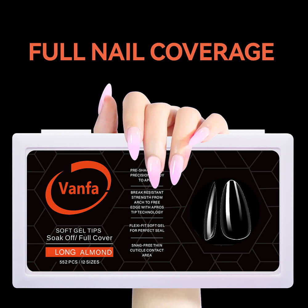 Vanfa Soft Gel Tip for Nail Extensions *Pick any size*