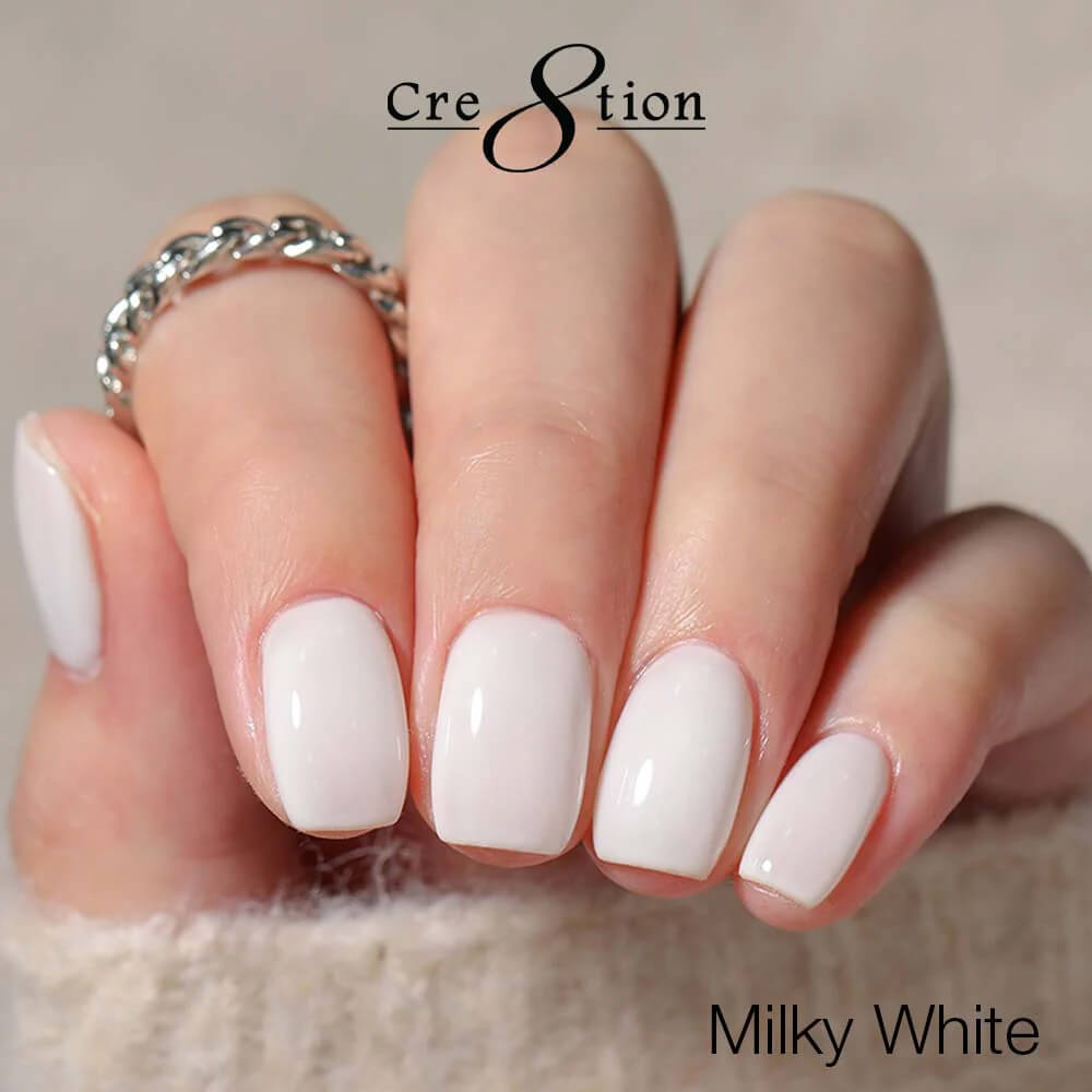 Cre8tion Milky White Gel 0.5 oz - Sheer White - HEMA free - TPO Free