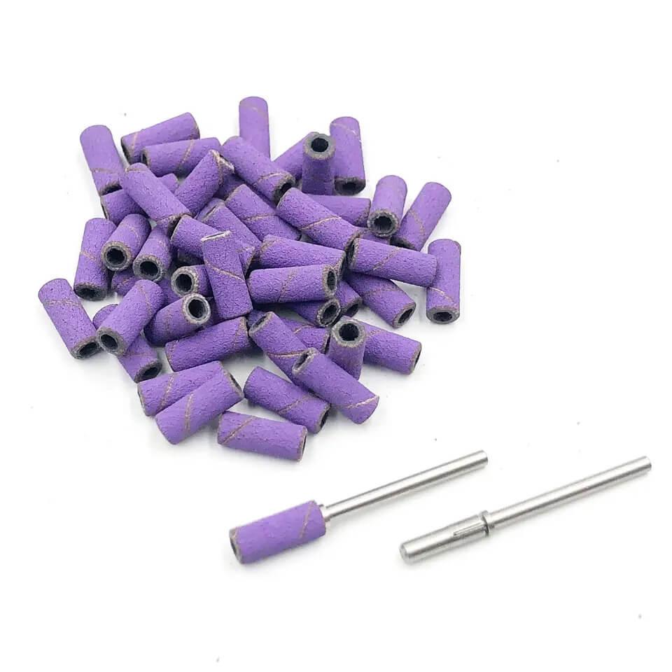 Mini Purple Sanding Band - 240 grit Fine 100 Pcs + 1 Mini Mandrel