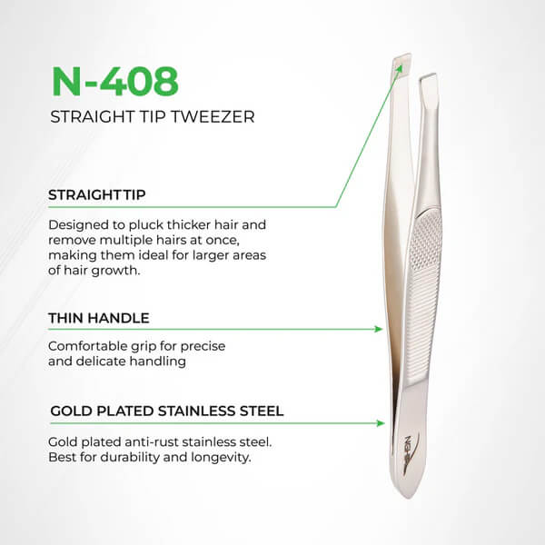 NGHIA Stainless Steel Straight Blades Tweezer - N 408