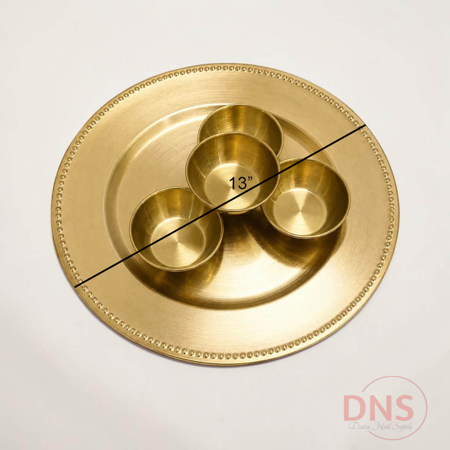 Cre8tion Pedicure 4 Bowls Tray Set - Gold - Item# 10485