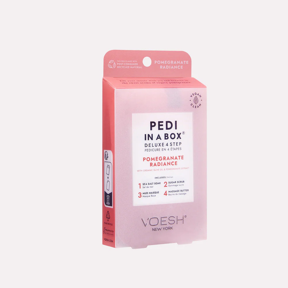 VOESH Pedi In A Box Deluxe 4 Step | Pomegranate Radiance (Box of 50 Sets)