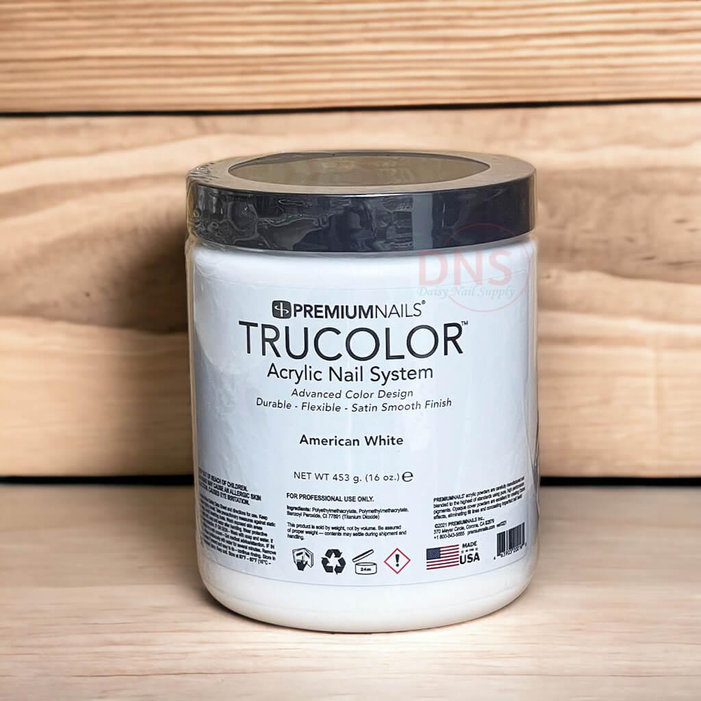 PremiumNails Acrylic Trucolor Nail Powder - 16 oz AMERICAN WHITE