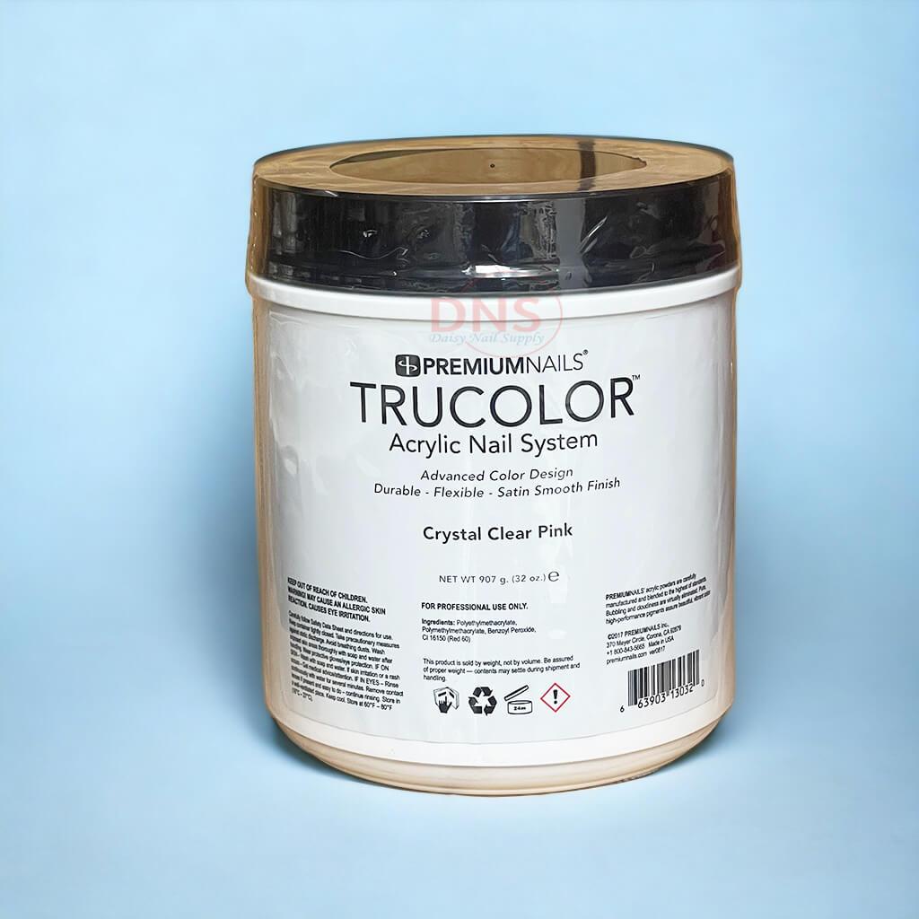 PremiumNails Acrylic Trucolor Nail Powder - Crystal Clear Pink 32 oz