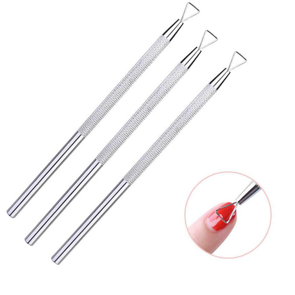 Triangle Cuticle Pusher Peeler Scraper Remove Gel Nail Polish (pack of 3)