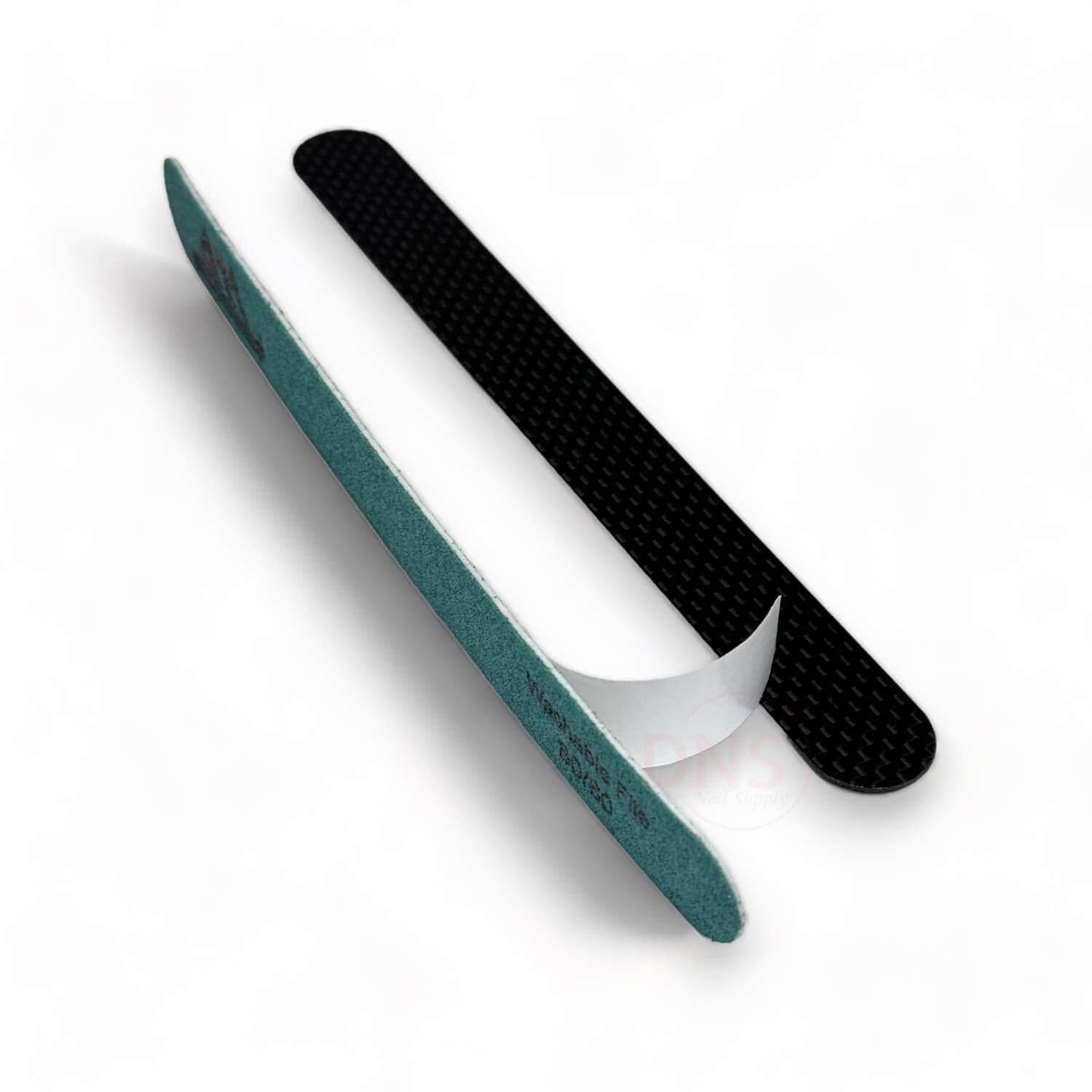 Pyramid Acrylic Nail File - Blue Straight-Tape 80/80 grit (80_Files + 1 Black Carbon Tape)