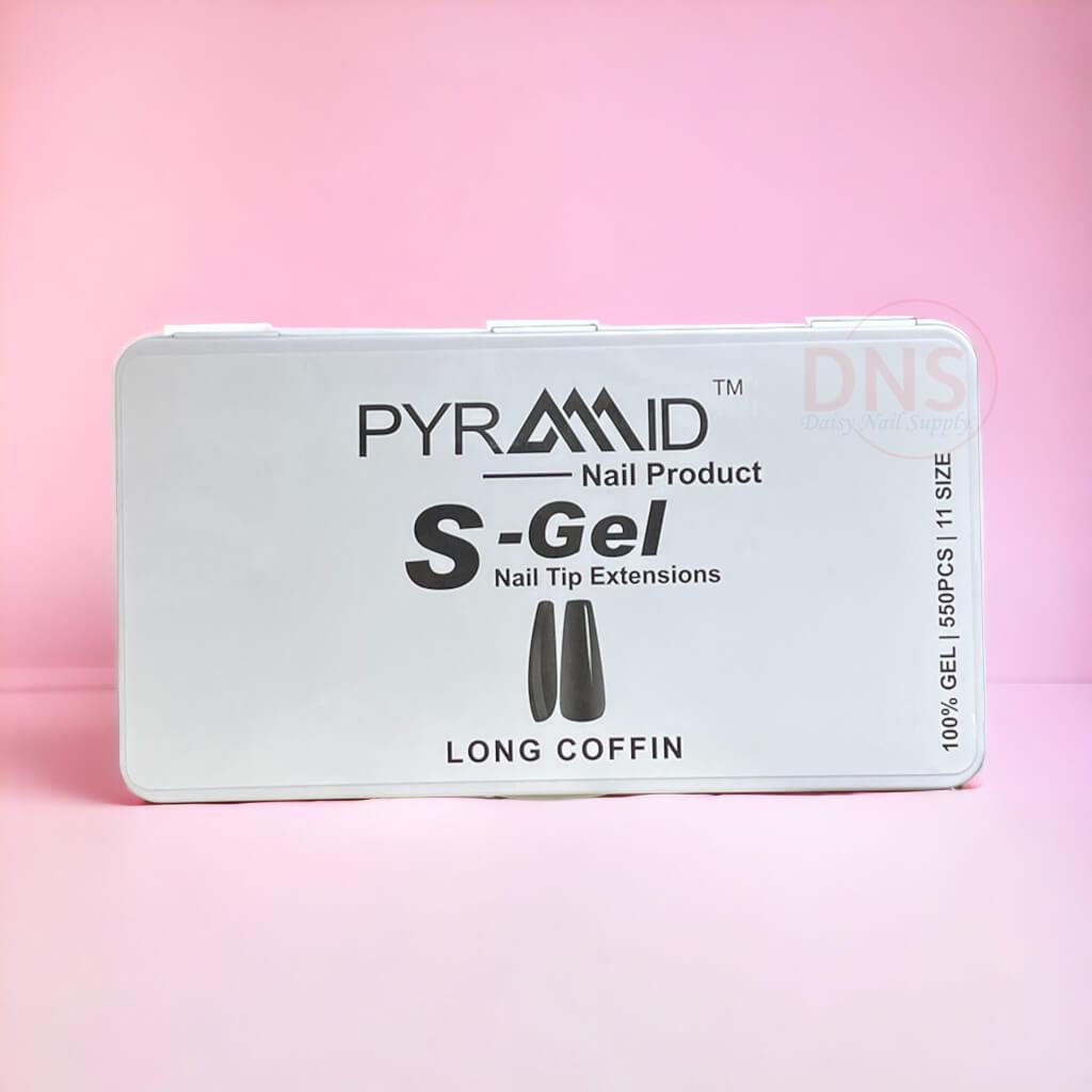 Pyramid S-Gel Nail Tip Extensions - Long Coffin
