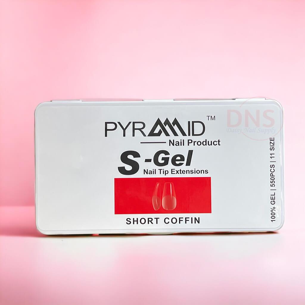 Pyramid S-Gel Nail Tip Extensions - Short Coffin