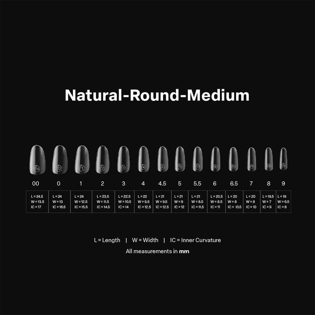 Gel X Natural Round Medium (Box of 600 Tips)