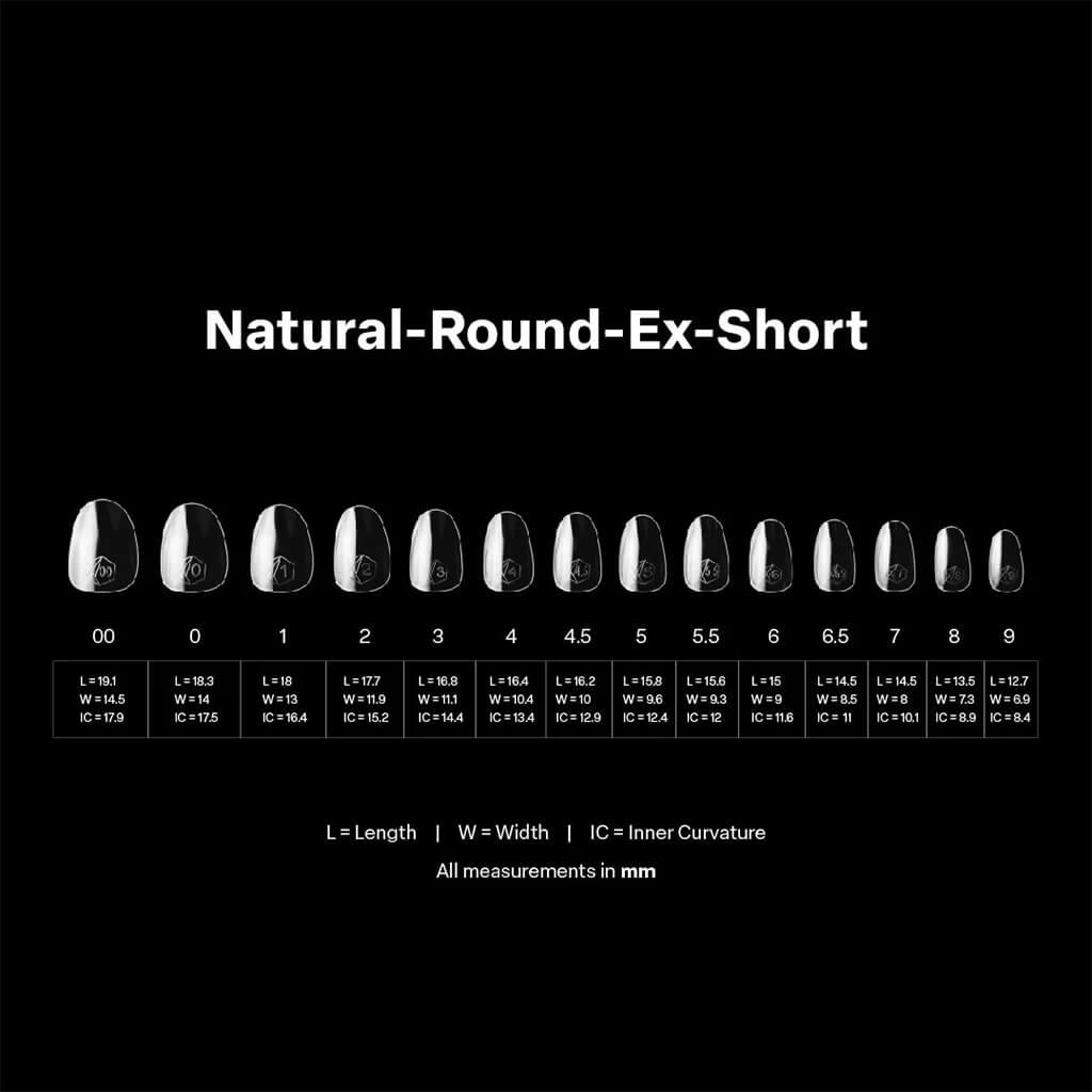 Gel X Natural Round X-Short (Box of 600 Tips)
