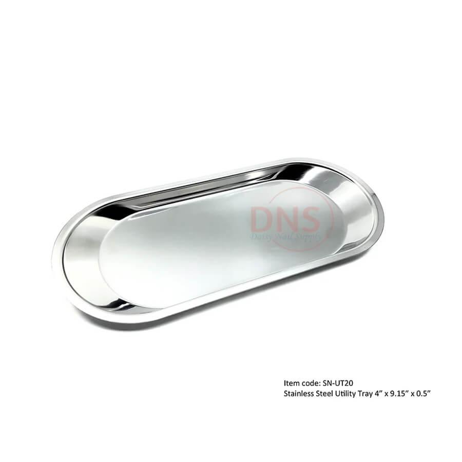 Stainless Steel Nail salon Utility Tray 9" x 4" Silver
