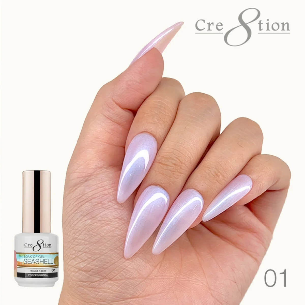 Cre8tion Soak Off Gel UV/LED 0.5 Fl oz - Seashell 01