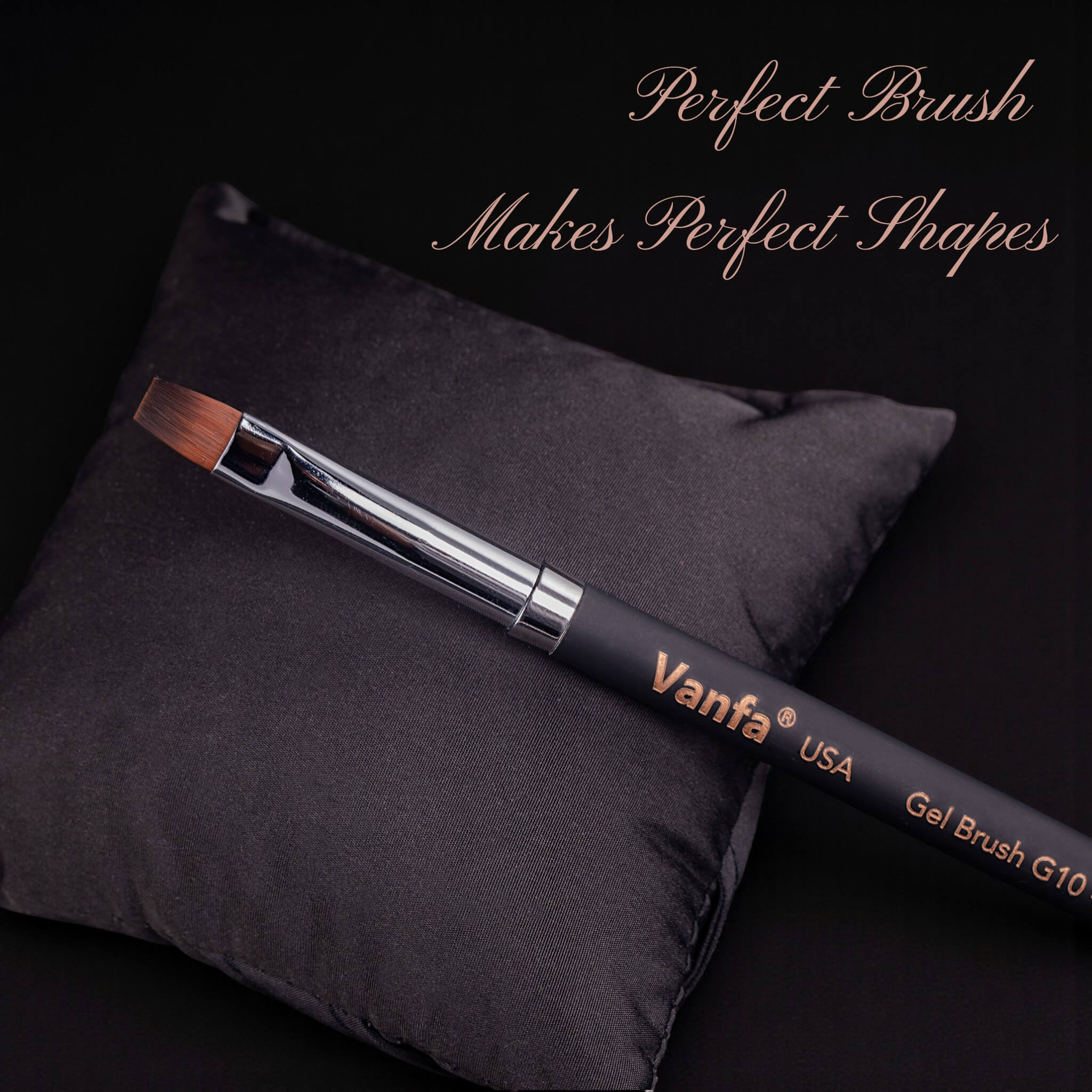 Vanfa Gel Nail Brush set for Builder Gel, Polygel, HardGel (G10 set, 1 Oval + 1 Square) #79039