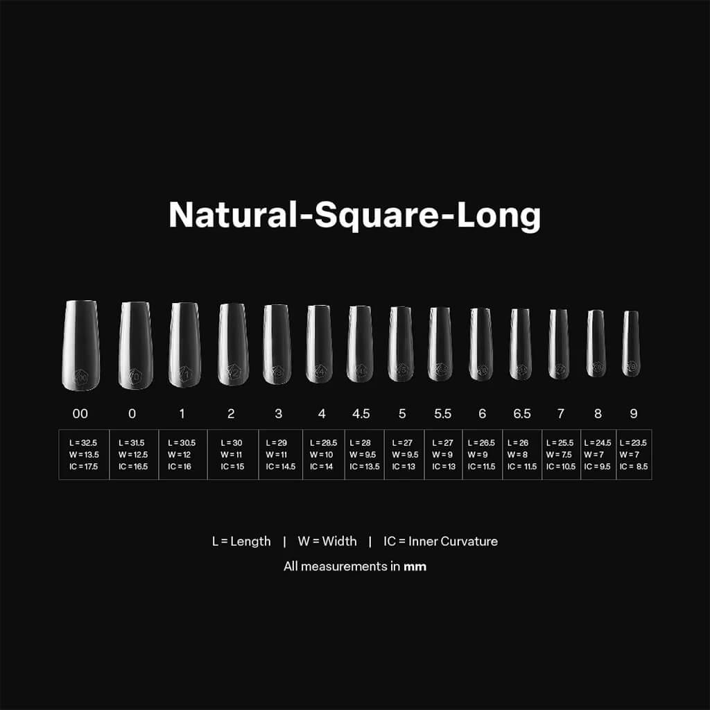 Gel X Natural Sqaure Long (Box of 600 Tips)