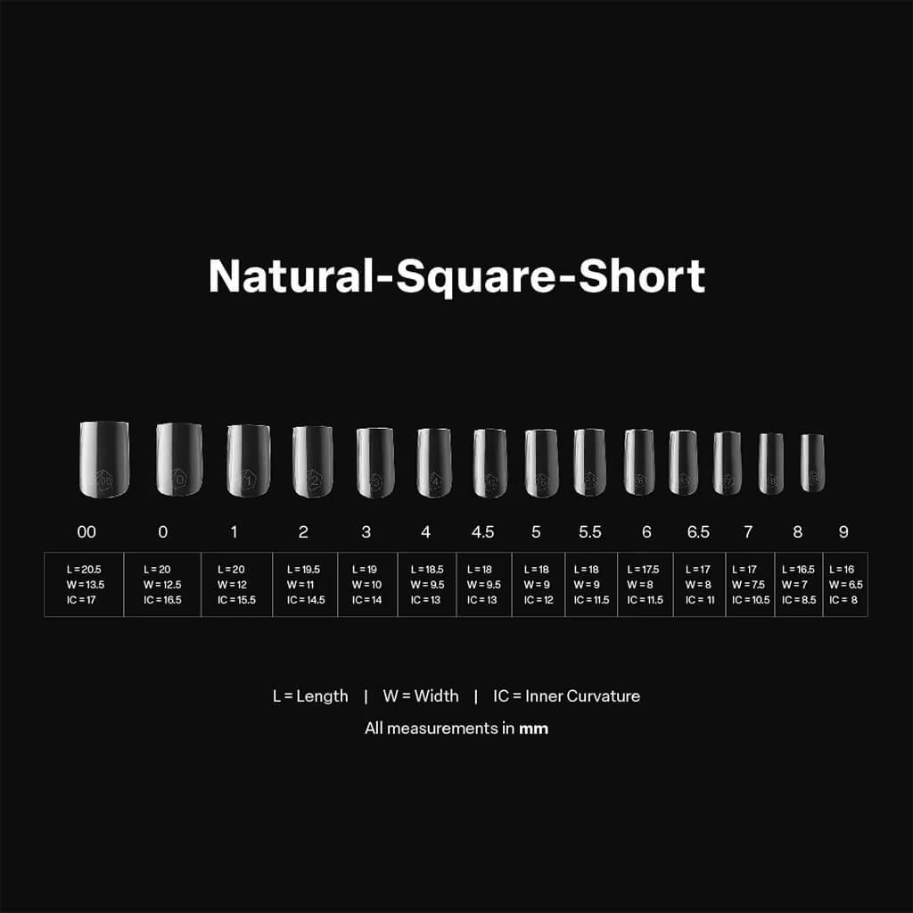 Gel X Natural Sqaure Short (Box of 600 Tips)