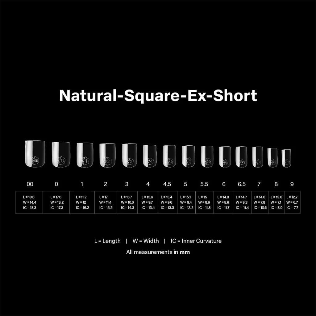 Gel X Natural Sqaure X-Short (Box of 600 Tips)