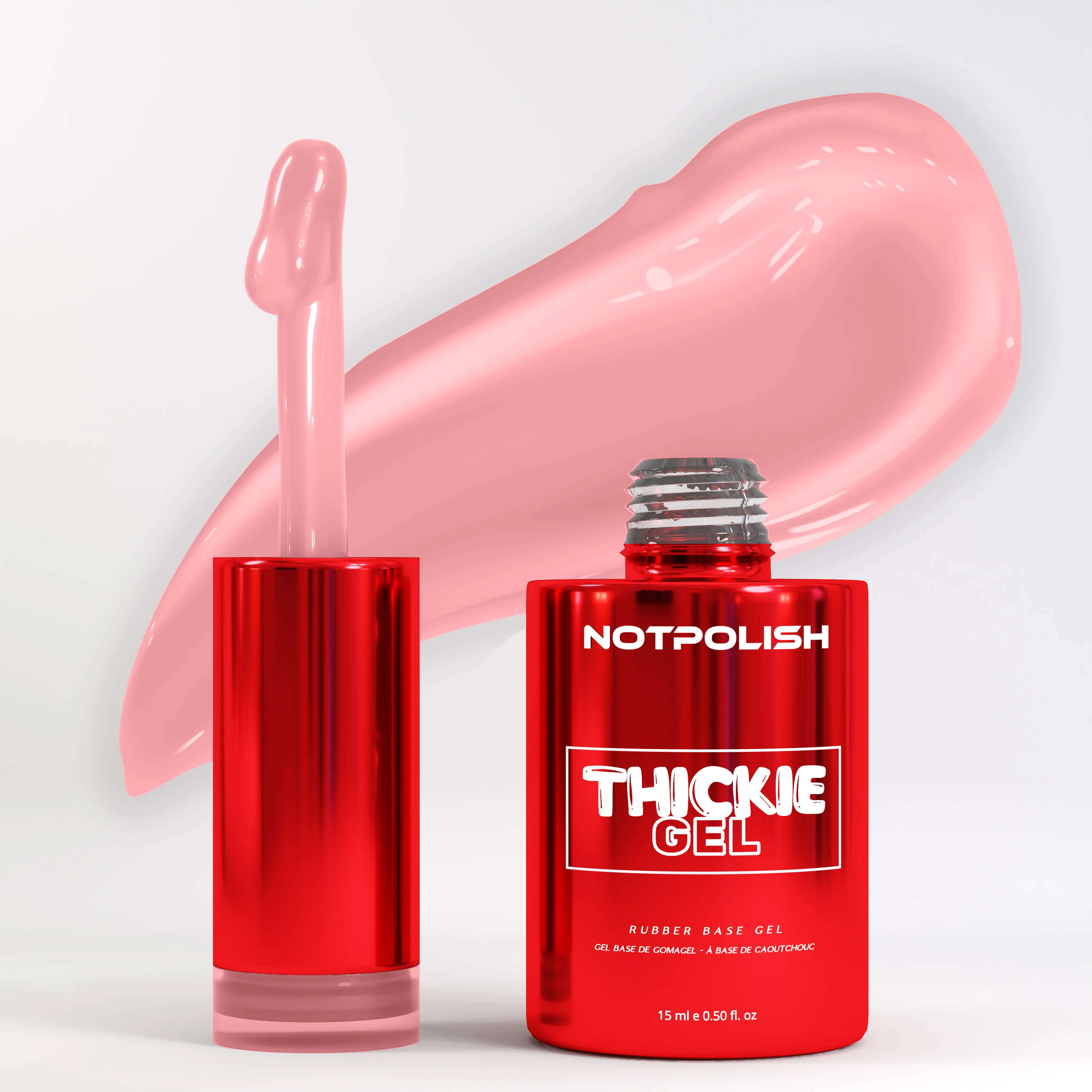 Notpolish Rubber Base Gel THICKIE GEL 0.5 Oz - TG06 PINK PEARL