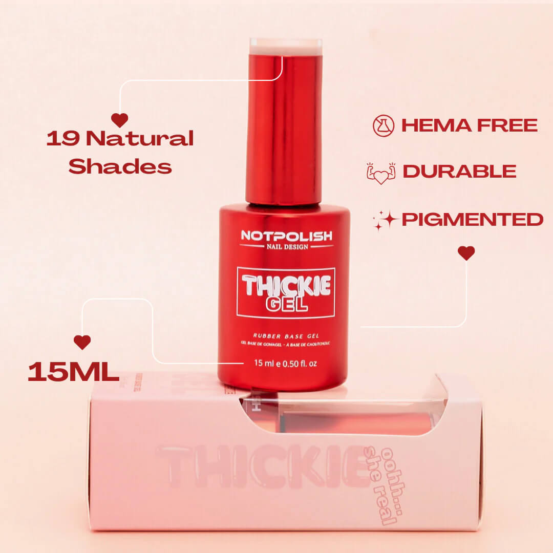 Notpolish Rubber Base Gel THICKIE GEL 0.5 Oz - TG01 Glassy
