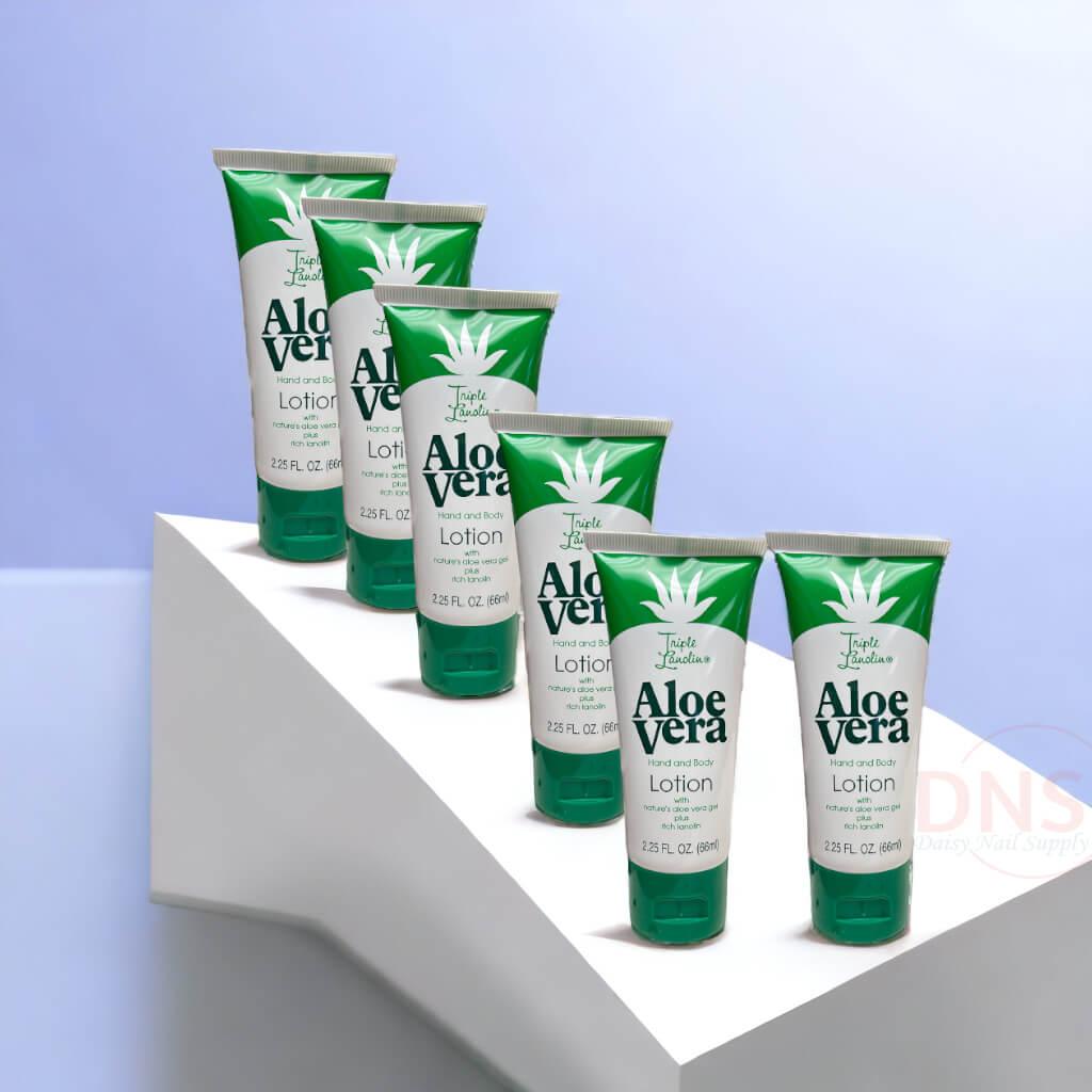 Triple Lanolin Hand and Body Aloe Vera Lotion 2.25 Oz (Pack of 6)