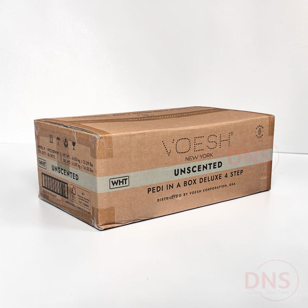 VOESH Pedi In A Box Deluxe 4 Step | Unscented (1 Box of 50 Sets)