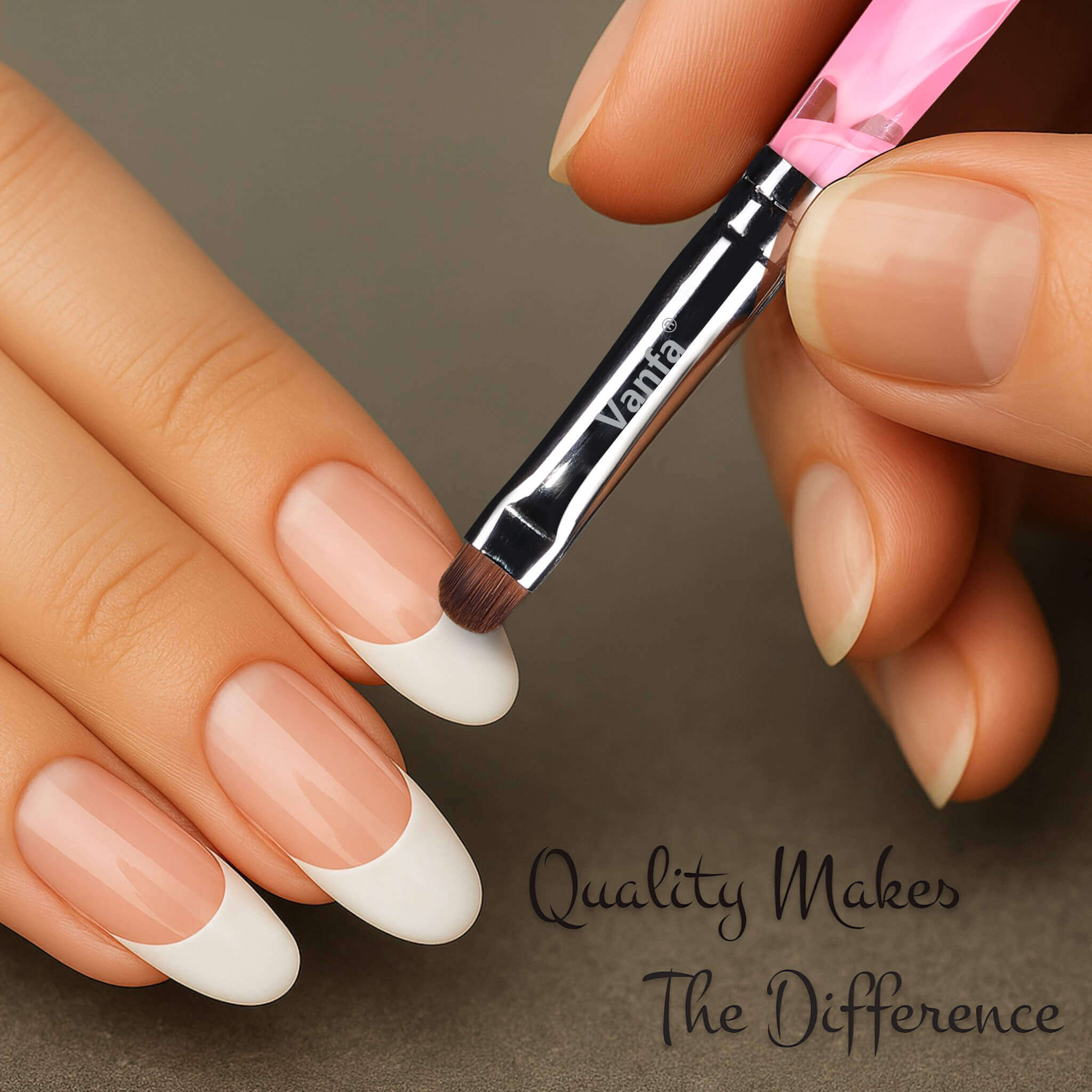 Vanfa French Brush for Nails, Clean up brush for Gel Nail Polish R08