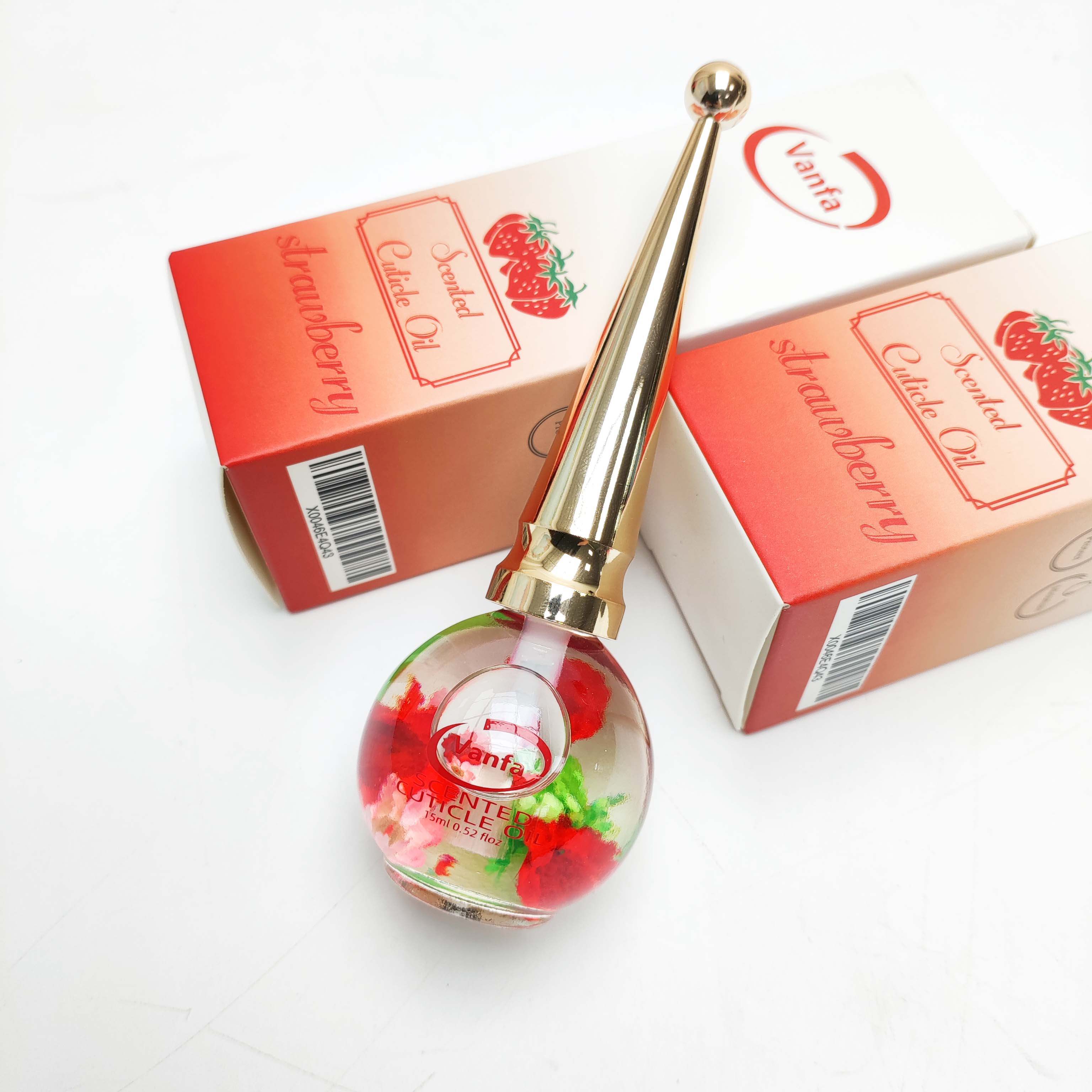 VANFA Cuticle Oil infused with real flower 0.42 Oz - Strawberry