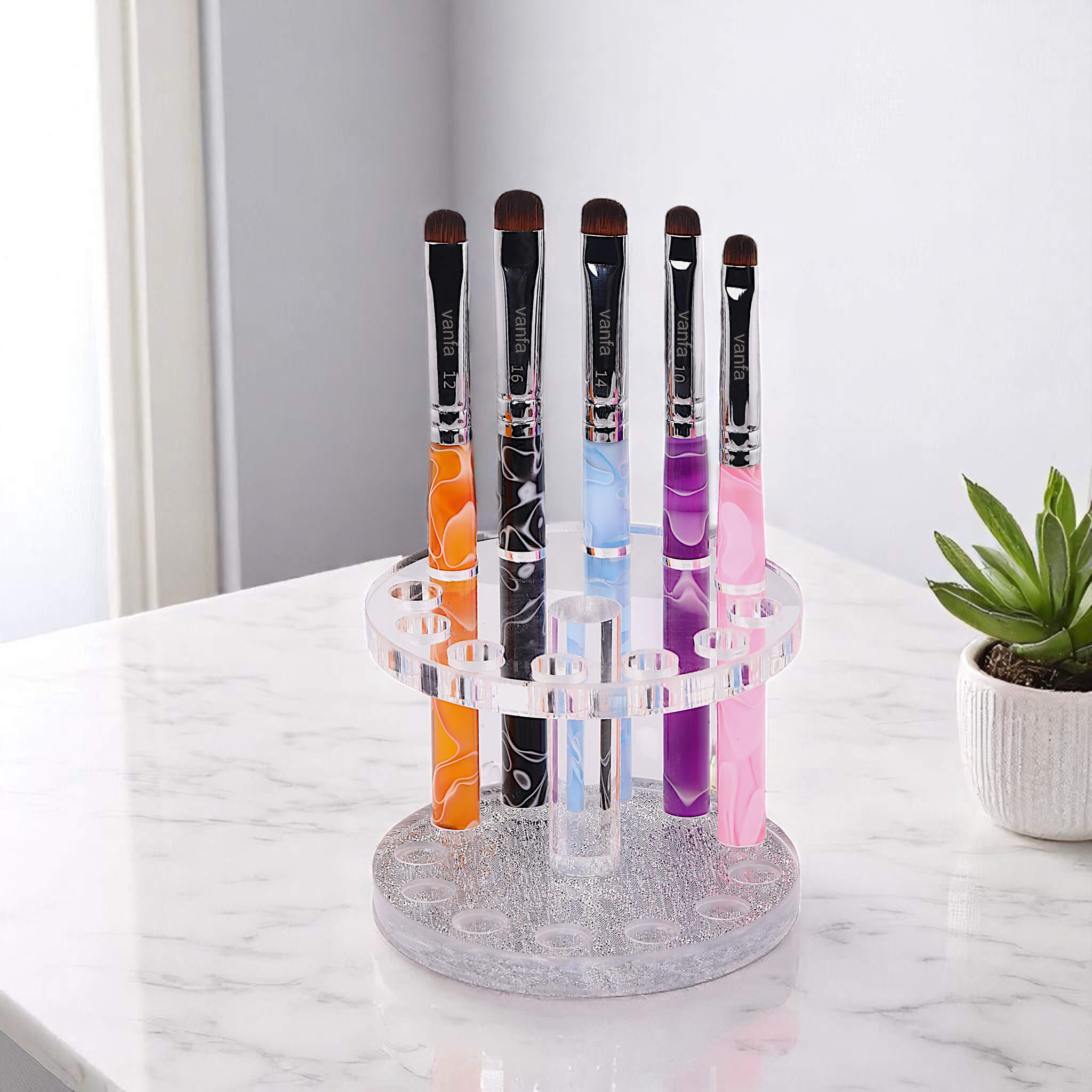 Vanfa French Brush for Nails, Clean up brush for Gel Nail Polish R10