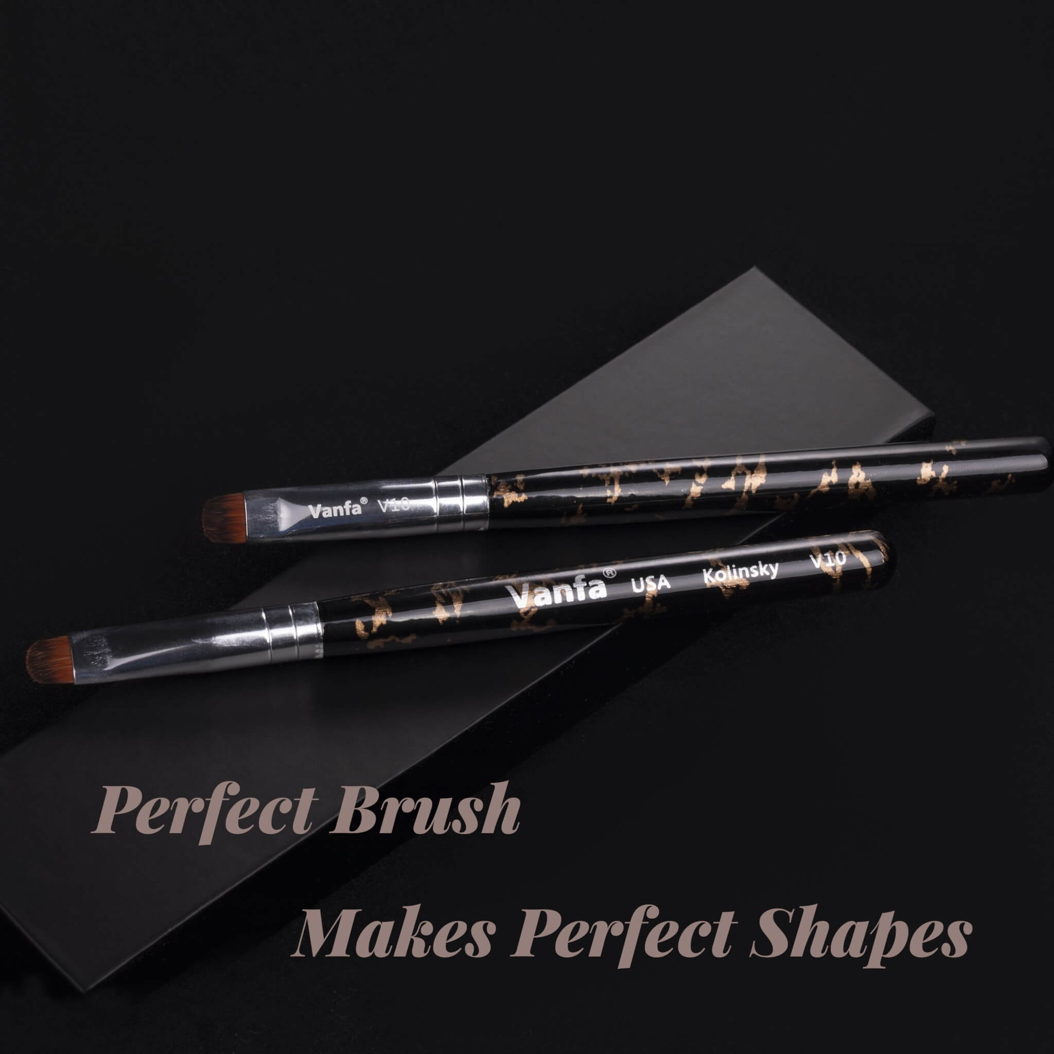 Vanfa French Brush for Nails, Clean up brush for Gel Nail Polish V10 Set (2 Brushes size #10)